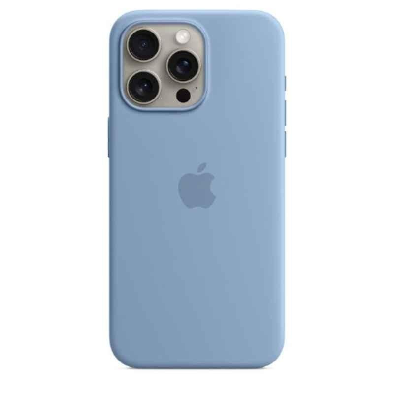 Apple iPhone 15 Pro Max Silicone Winter Blue Back Case with MagSafe, MT1Y3ZM/A
