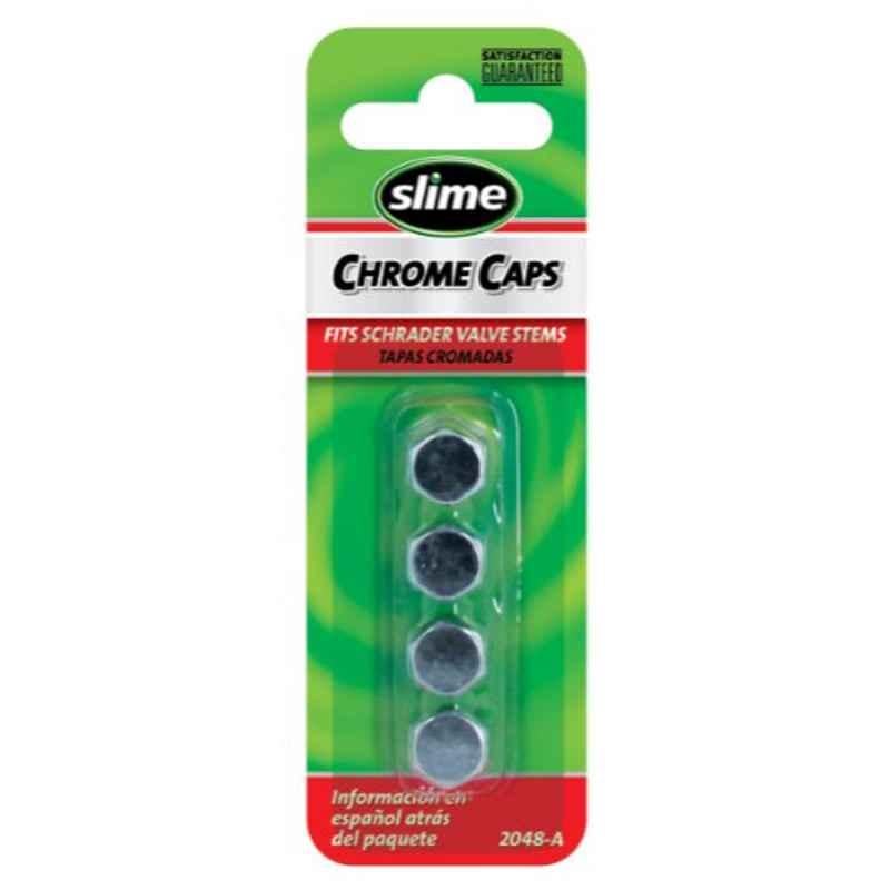 Slime 4Pcs Chrome Automotive Tyre Valve Caps, 2048-A