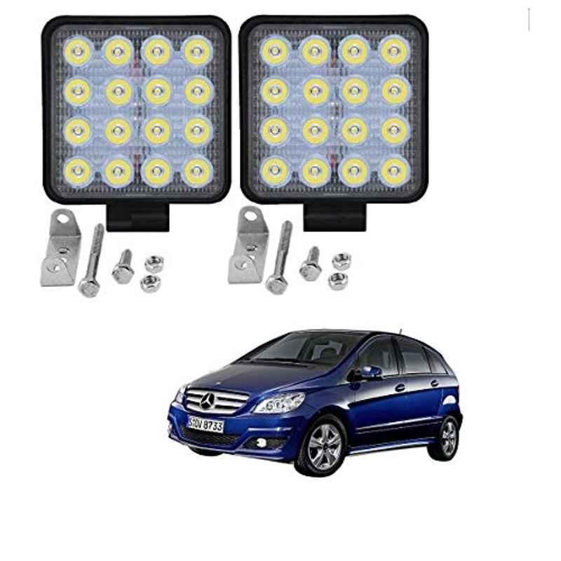 Kozdiko 2 Pcs 48W 16 LED White Bright Beam Square Fog Light Set for Mercedes Benz B-Class Electric, koz_92567
