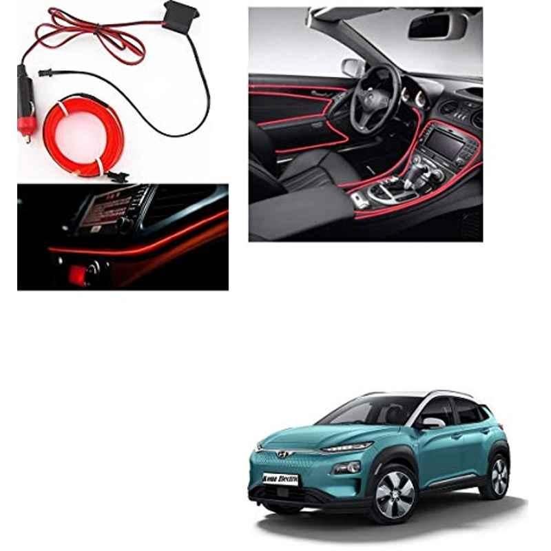 Kozdiko 12V Red Car Interior Decor Neon Strip Light for Hyundai Kona Electric