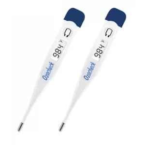 Ozocheck White & Blue Digital Thermometer with Fever & Beeper Alert for Kids & Adults, DTMOL001-2 (Pack of 2)