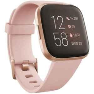 Fitbit Versa 2 Silicone Pink Strap Smart Watch, FB507RGPK