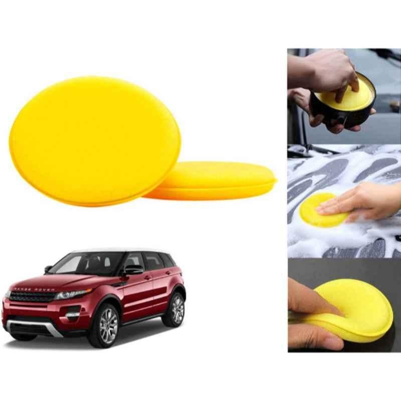 Auto Pearl Polyurethane Beige Washing & Waxing Polish Foam Sponge for Rover Evoque (Pack of 2)