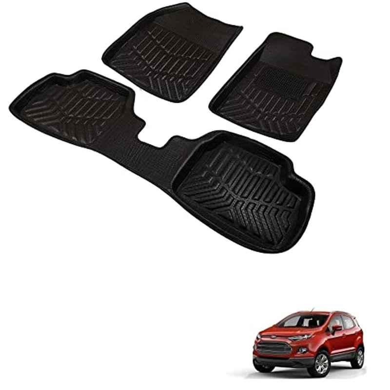 Kozdiko 3D Black Car Foot Mat Set for Ford Ecosport, dshbdhb233