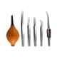Uniqual 6 Pcs Stainless Steel Tweezer Set with Soldering Tweezer & Air Pump