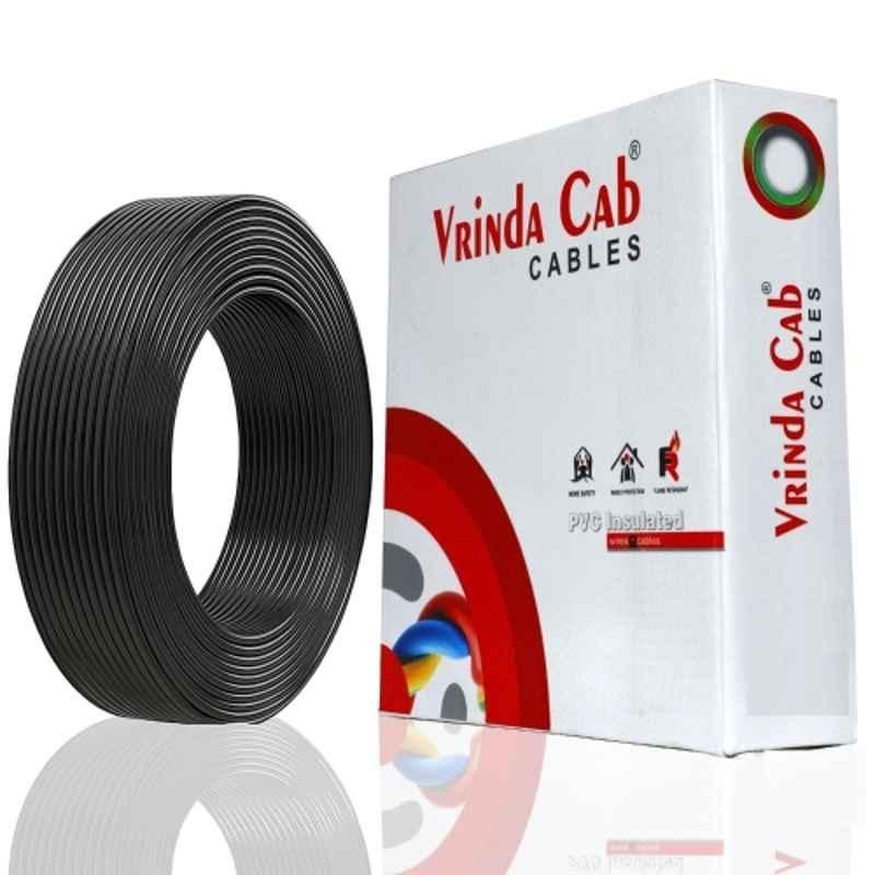Vrinda Cab 20 Sqmm Black Single Core FR PVC Insulated Flexible Electrical Wire, Length: 45 m