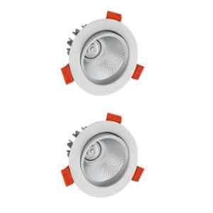Fybros Pace 5W Aluminium Warm White Round LED COB Down Light, FLS5761B (Pack of 2)