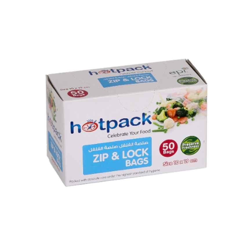 Hotpack 50Pcs 10x19cm Zipper Lock Bag Set, ZLB1019