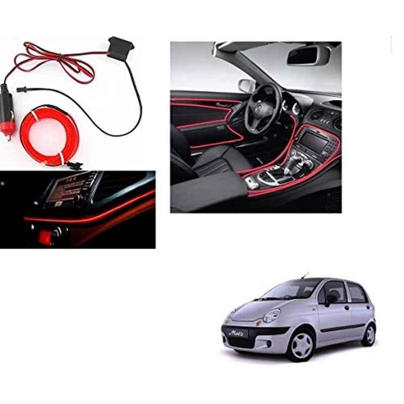 Kozdiko 12V Red Car Interior Decor Neon Strip Light for Chevrolet Matiz