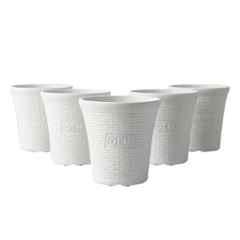 OEM 6 inch Plastic White Round Planter, FP-6-WH-P5 (Pack of 5)