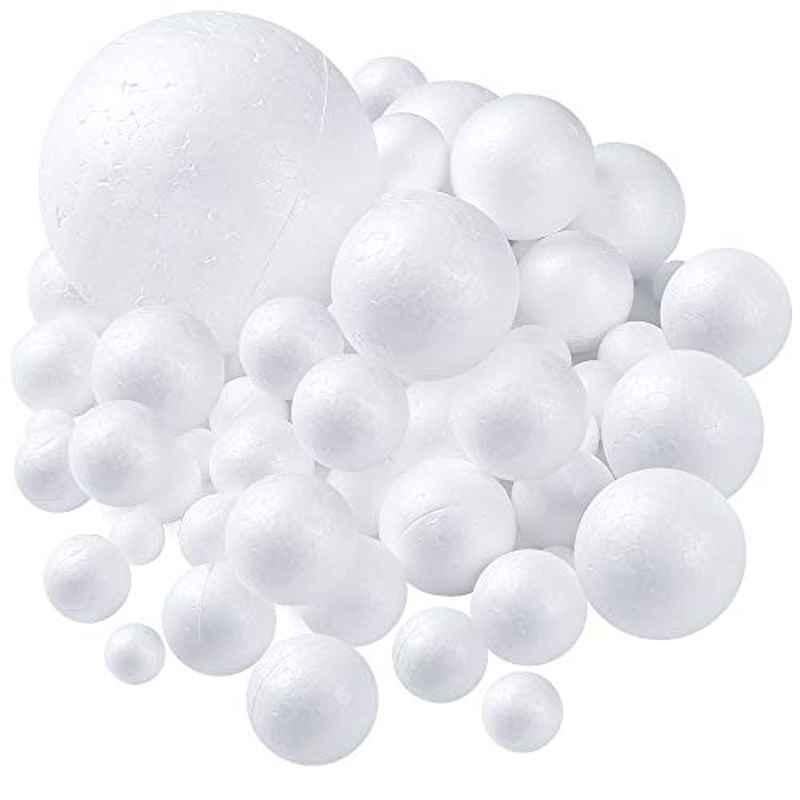 Pllieay 53 Pcs White Polystyrene Foam Balls Set