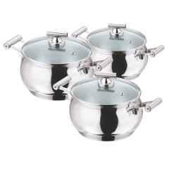 Vinod 3 Pcs Induction Friendly Sicily Set with Lid, 3ITBSO (Pack of 5)