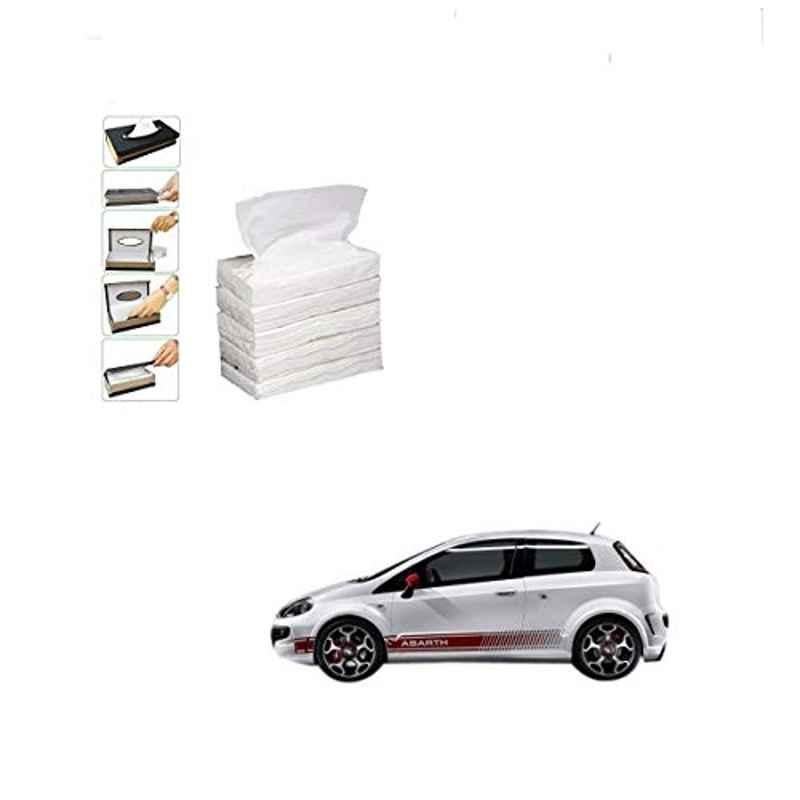 Kozdiko 100 Pulls Dispenser Box Refiller Tissue Paper with 200 Sheets for Fiat Abarth (Pack of 5)