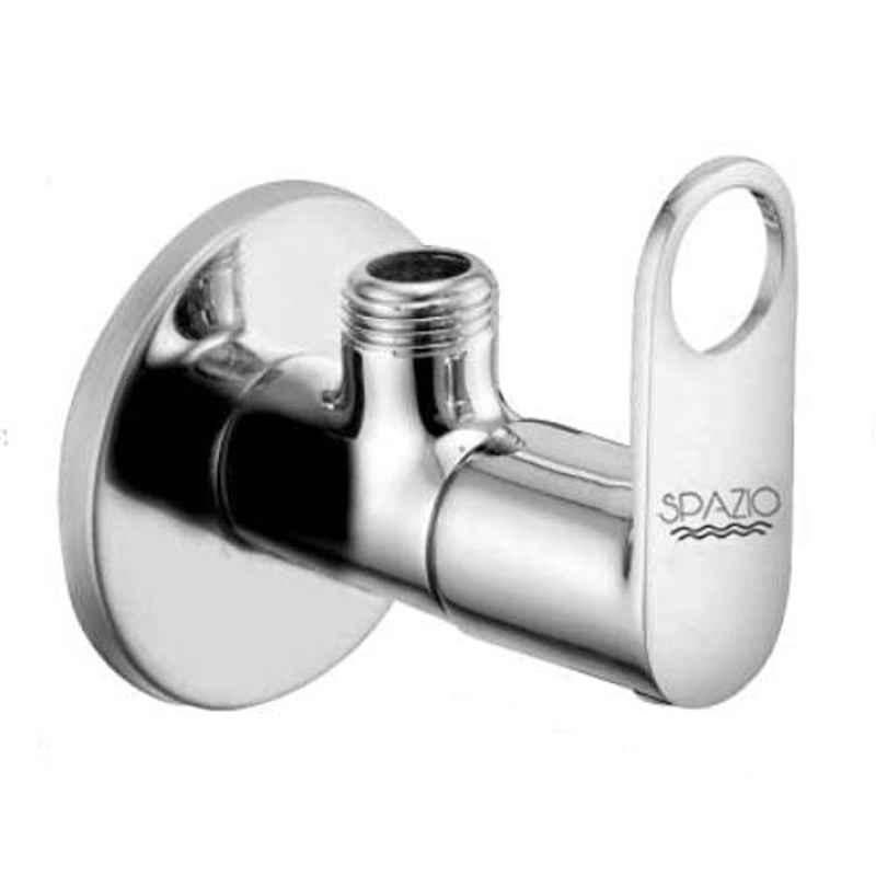 Spazio Max Stainless Steel Chrome Finish Angle Cock with Wall Flange (Pack of 9)