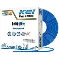 KEI 0.75 Sqmm 1 Core Homecab FR Blue Copper PVC Insulated Unsheathed Multistrand Flexible Cable, Length: 180 m
