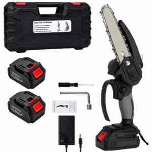 Jaiveer 6 inch 2Ah 4000rpm Cordless Chainsaw with Battery & Charger for Wood Cutting & Carpentary Use