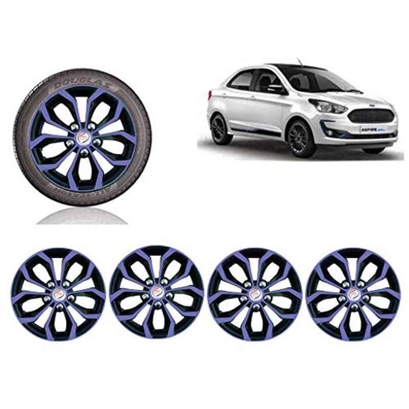 Auto Pearl 4 Pcs 14 inch Violet & Black ABS Press Type Hubcap Wheel Cover Set with Retention Ring for Ford FigoAspire2019