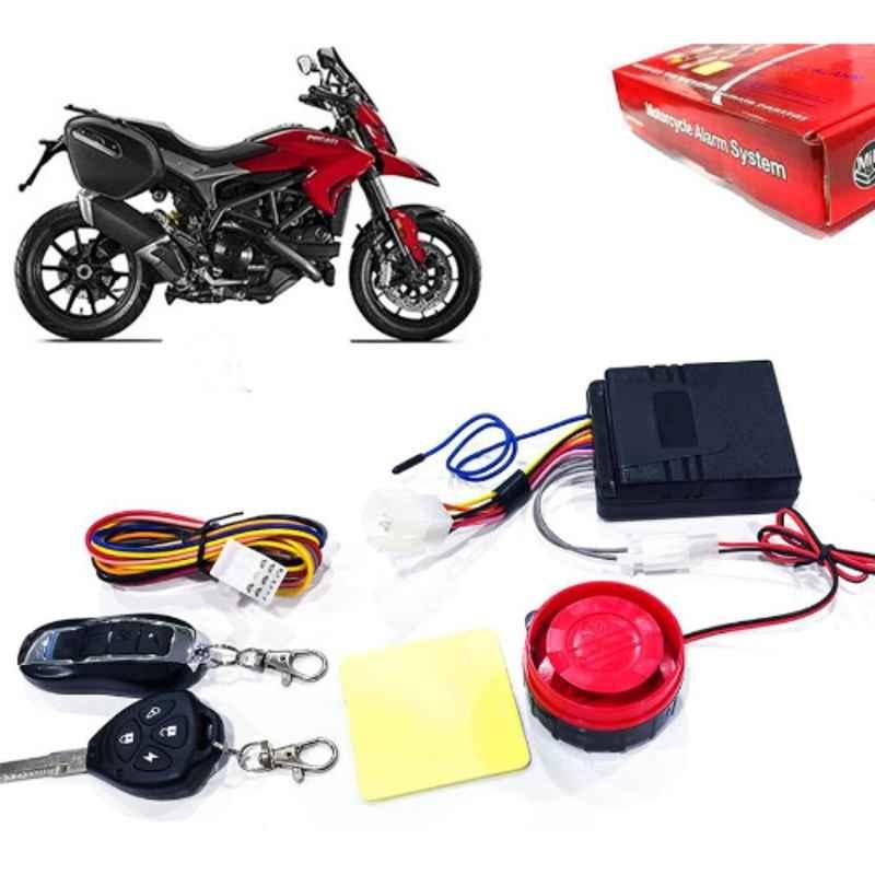 Auto Pearl 12V Black Two-Way Anti Theft Motorcycle Alarm Kit with 2 Pcs Remote for Hyperstrada