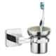 Oleanna BSSE-02 Square Brass Silver Chrome Finish Toothbrush Holder
