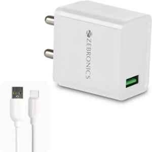 Zebronics Zeb-MA5311Q 3A 18W White Mobile Charger with Detachable Cable