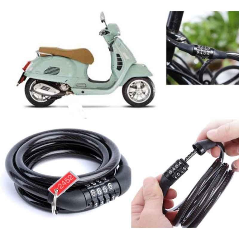 Auto Pearl PVC & Plastic Black Combination Cable Lock for GTS Super 125 BS6