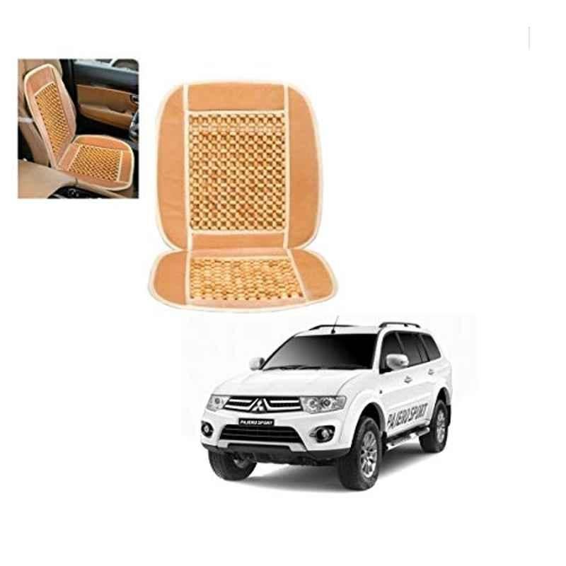 Kozdiko Wooden Bead Seat with Beige Velvet Border for Mitsubishi Pajero Sport