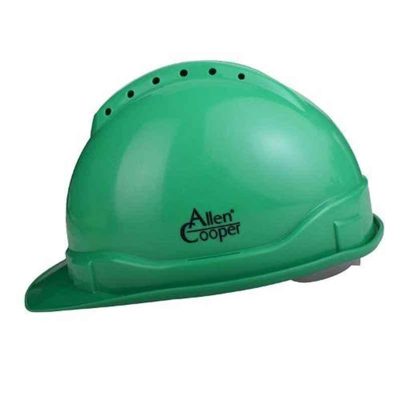 Allen Cooper Green Polymer Nape Type Safety Helmet with Chin Strap, SH702-G (Pack of 5)