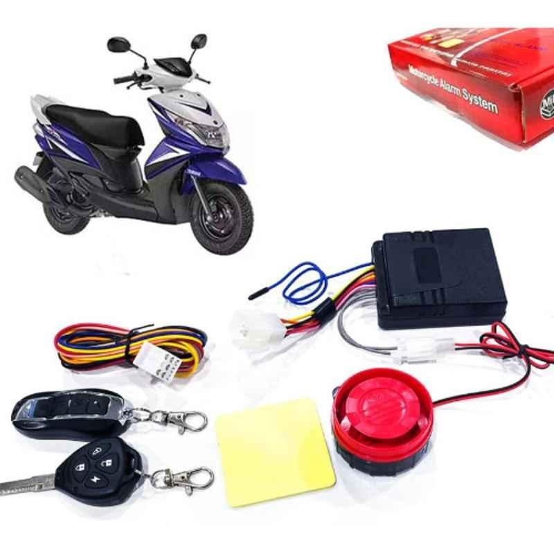 Auto Pearl 12V Black Two-Way Anti Theft Motorcycle Alarm Kit with 2 Pcs Remote for Ray Z