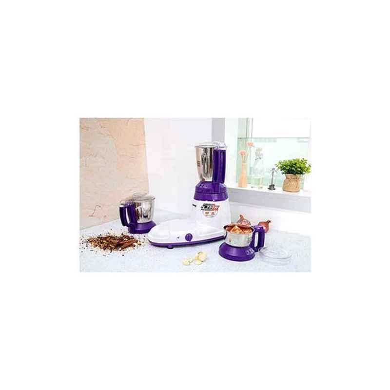 Geepas 1.5L 750W Plastic White, Purple & Silver 3-In-1 Mixer Grinder, GSB44067