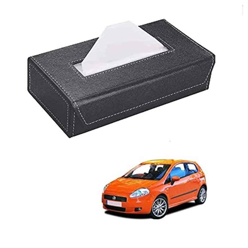 Kozdiko 100 Pulls PU Leather Grey Car Tissue Paper Box with 200 Sheets for Fiat Grand Punto