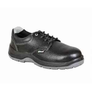 Zain Safety S1-SR Sr-107 Genuine Leather Steel Toe Black Safety Shoes, Size: 9