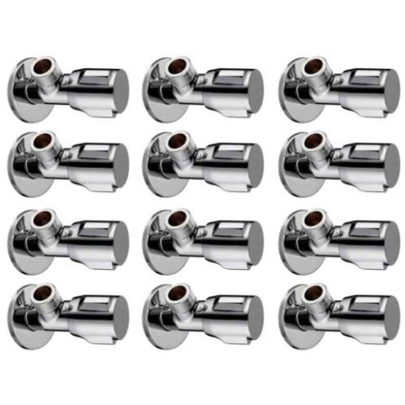 Joyway Victor Brass Chrome Finish Silver Angle Valve Stop Cock (Pack of 12)