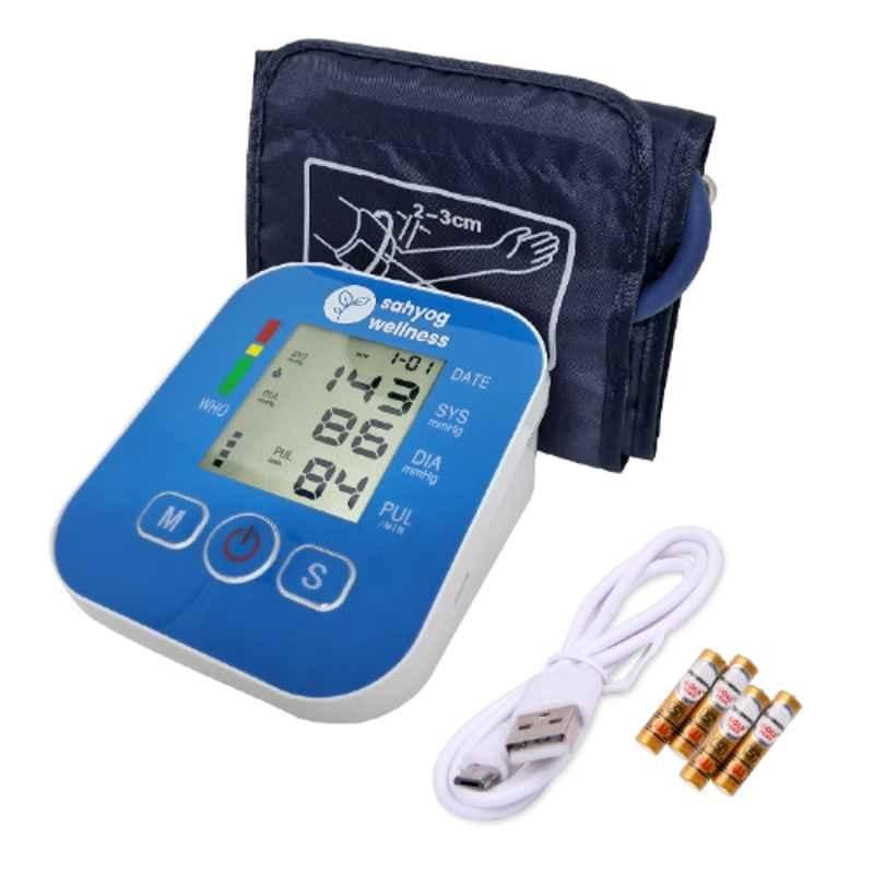Sahyog Wellness White Automatic Upper Arm Digital Blood Pressure Monitor Machine with Large Cuff, LZX-B803-L