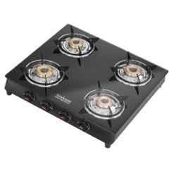 Hindware Pioneer 4B Glass Top Cooktop with 4 Brass Burner & Manual Ignition, CT 100211