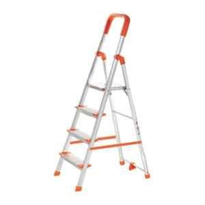 Houza 250kg 4 Steps Orange Aluminium Foldable Ladder, AQUA-LAD-04
