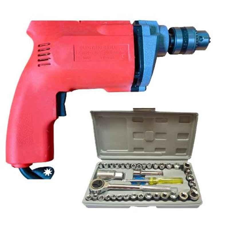 Panther Plus P-110A Combo of Drill Machine with 40 Pcs Wrench Set, AZDMP40