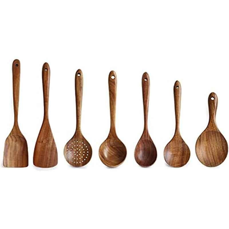 Rubik 7Pcs Wood & Teak Kitchen Spatula Set