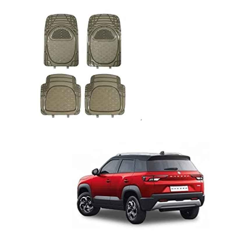Kozdiko 6204 4 Pcs Rubber & PVC Smoke Car Foot Mat Set for Maruti Suzuki Brezza New 2022