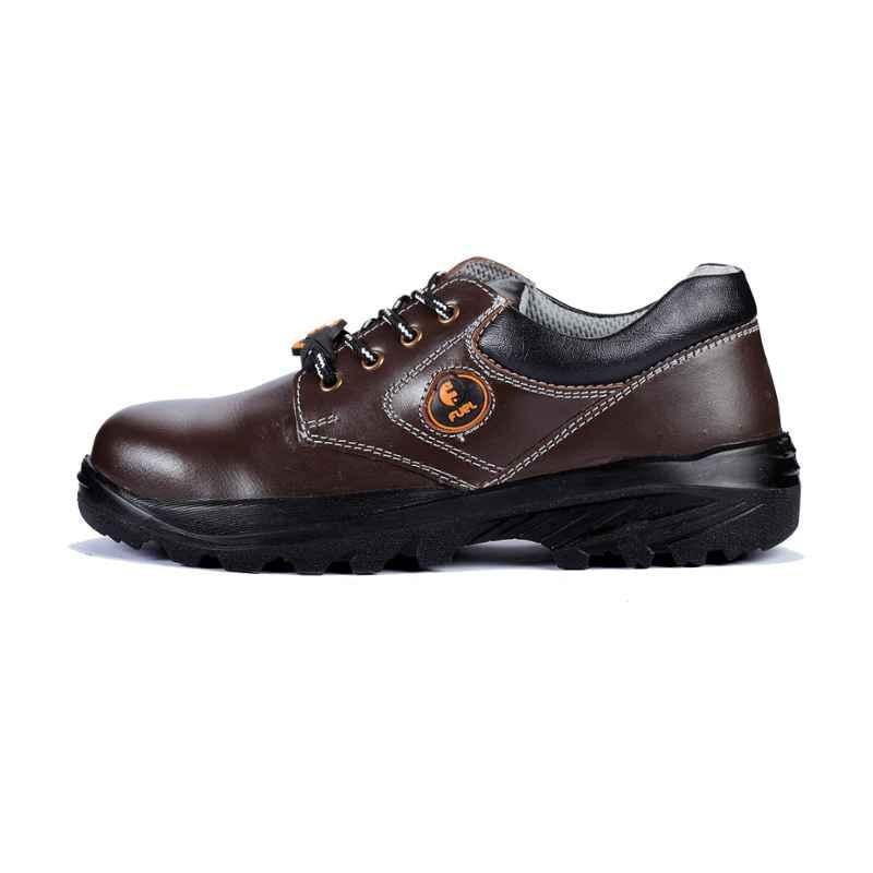 Fuel Mortar L/C Brown Leather Steel Toe Safety Shoes, 630-0308, Size: 7