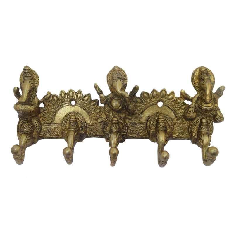 Smart Shophar 5 Legs Brass Antique Rajwadi Wall Hook, SHA10WH-ELPH-AN05-P1