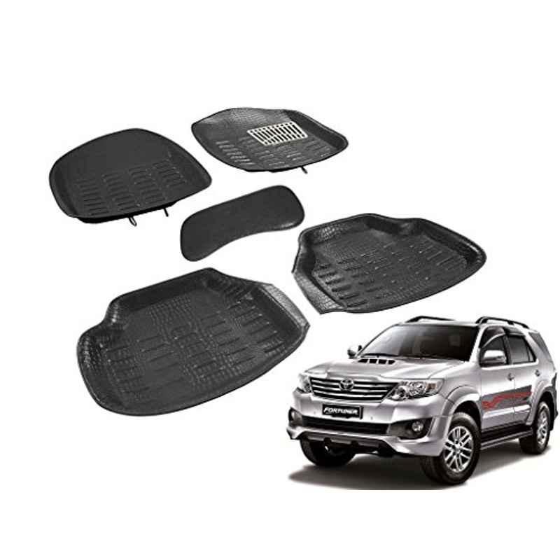 Kozdiko 3 Pcs 4D Black Crocodile Finish Car Foot Mat Set for Volkswagen GTI Polo, koz_30699
