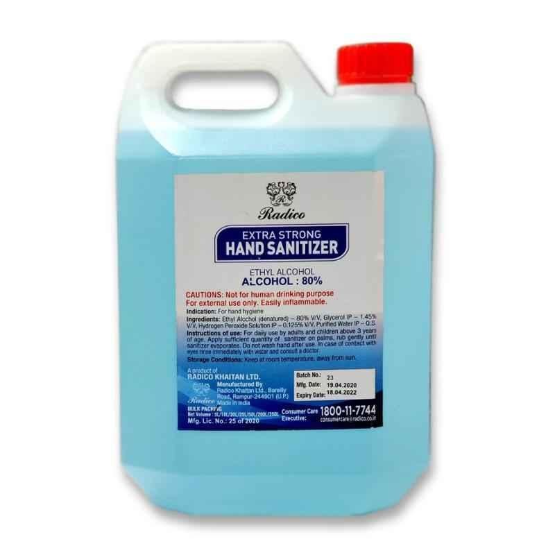 Radico 5L 80% Ethyl Alcohol Based Extra Strong Hand Sanitizer