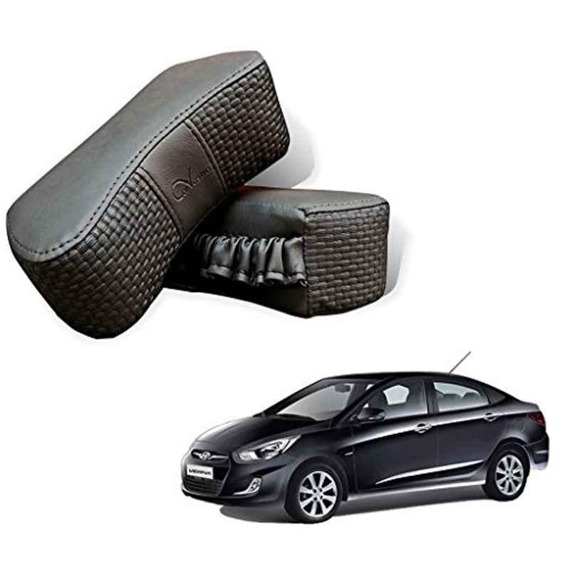 Kozdiko 2 Pcs Memory Foam Grey Car Vastra Neck Rest Cushion Set for Hyundai Verna Fluidic, koz_5428