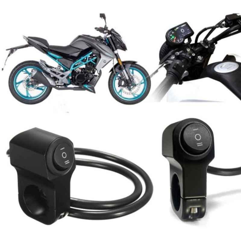 Auto Pearl 12V Aluminium Alloy Black Motorcycle Handlebar Headlight Switch for 150NK BS6