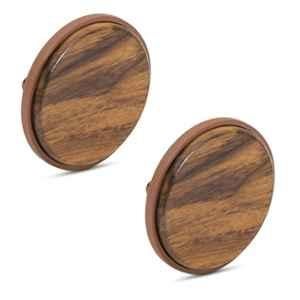 Plantex Knobs for Drawer | Round Drawer Knobs | Knobs for Cabinets | Pull-Push Knobs for Kitchen | Bedroom Drawer (Pack of 2) Big, Rose Gold & Wood