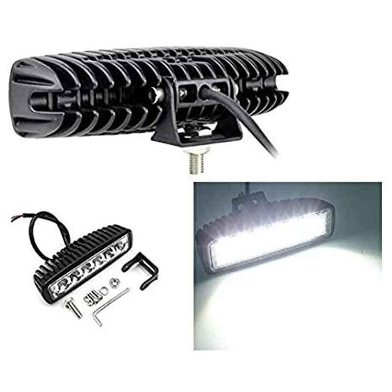 AOW 6 Led Bar White Auxillary Car Fog Lamp, Spot Lamp 18W (Pack of 2) For Toyota Etios Cross-picture-45