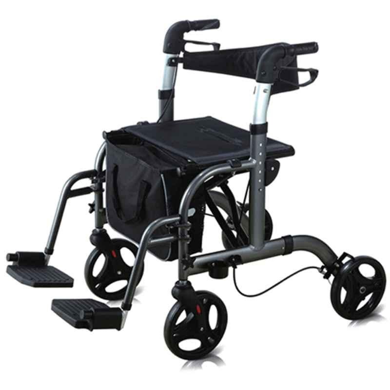 Entros Height Adjustable Foldable Manual Patient Rollator Walker Wheelchair, SC5025