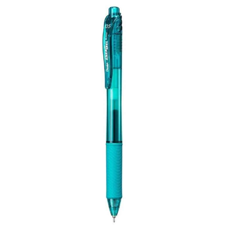 Pentel Energel-X 0.5mm Turquoise Blue Needle Tip Retractable Pen, PE-BLN105-S3H (Pack of 12)