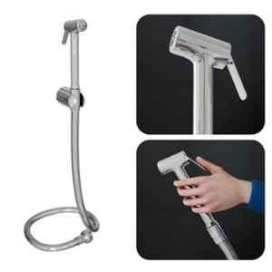 Lorazzo Pro X2 Brass Chrome Finish Health Faucet Gun with  Hose Pipe & Wall Hook for Bathroom, LRZ HF0951 S04