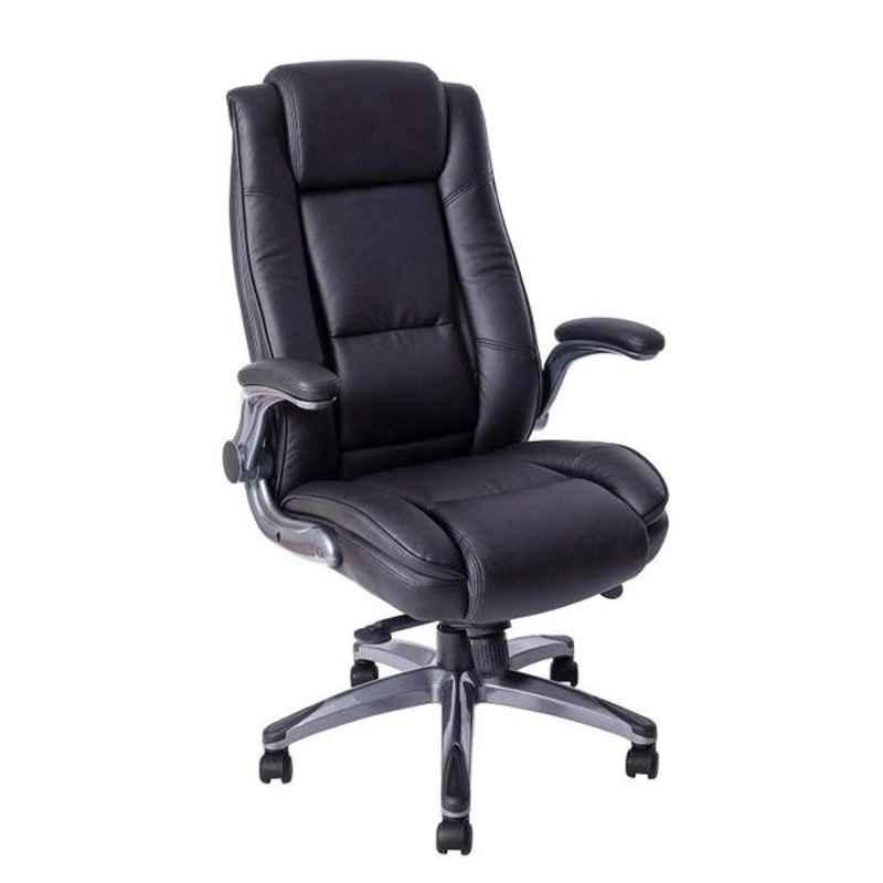 Chair Garage PU Leatherette Black Adjustable Height Office Chair with Back Support, CG141 (Pack of 2)
